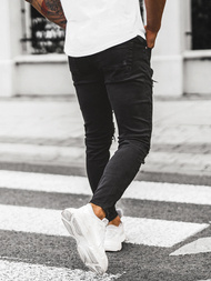 Spodnie jeansowe męskie czarne OZONEE O/E6978