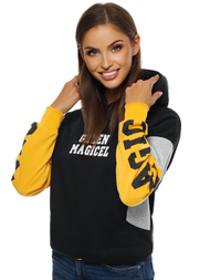Bluza z kapturem damska czarna OZONEE JS/KSW2025