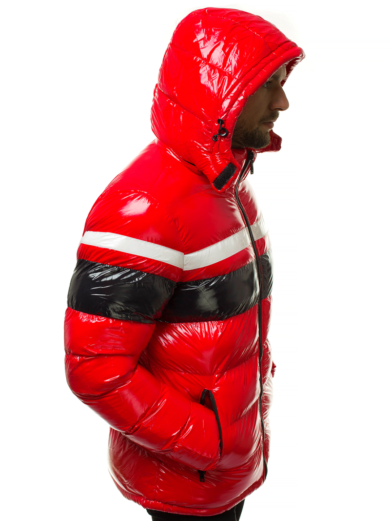 Kurtka zimowa męska pikowana czerwona OZONEE N/6463