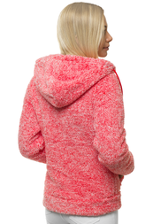 Bluza damska rozpinana z kapturem czerwona OZONEE JS/HH010/5