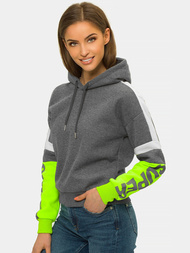 Bluza z kapturem damska grafitowa OZONEE JS/B26029