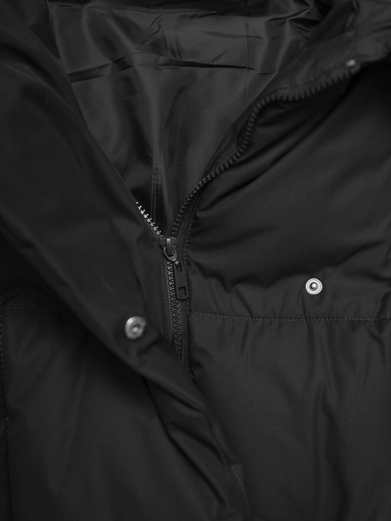 Płaszcz zimowy damski pikowany czarny OZONEE JS/5M3227/392