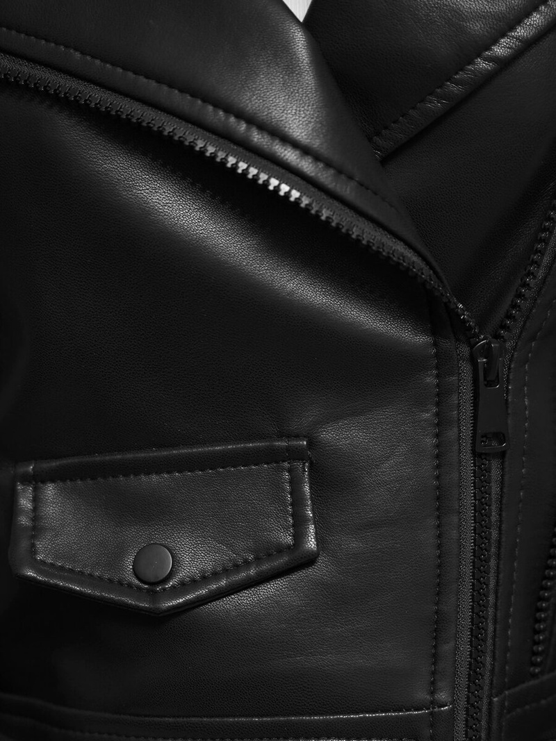 Kurtka skórzana damska ramoneska czarna OZONEE JS/11Z8128