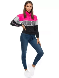Bluza damska różowo-czarna OZONEE JS/B26019