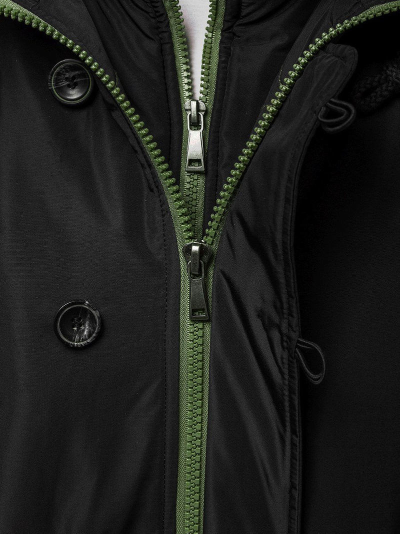 Kurtka zimowa męska parka z futerkiem czarna OZONEE JB/X1045KZ