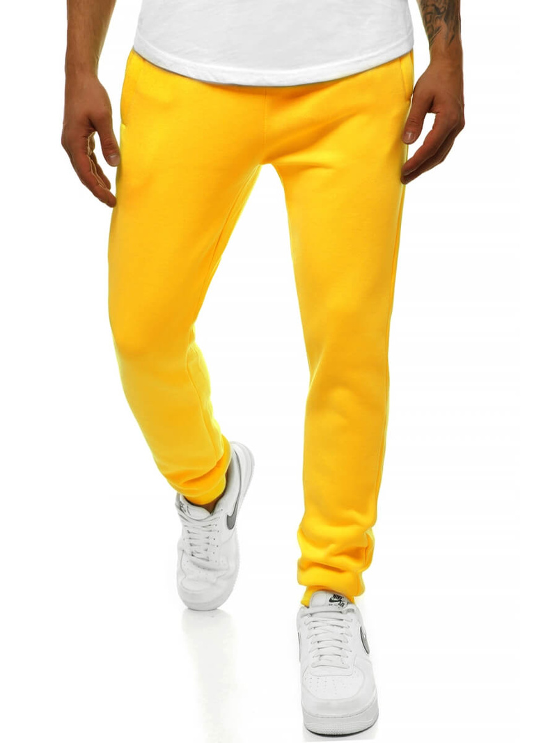 Spodnie dresowe męskie jasnożółte OZONEE JS/XW01/69