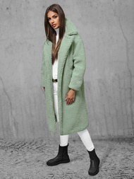 Płaszcz zimowy damski polarowy miętowy OZONEE O/Z01