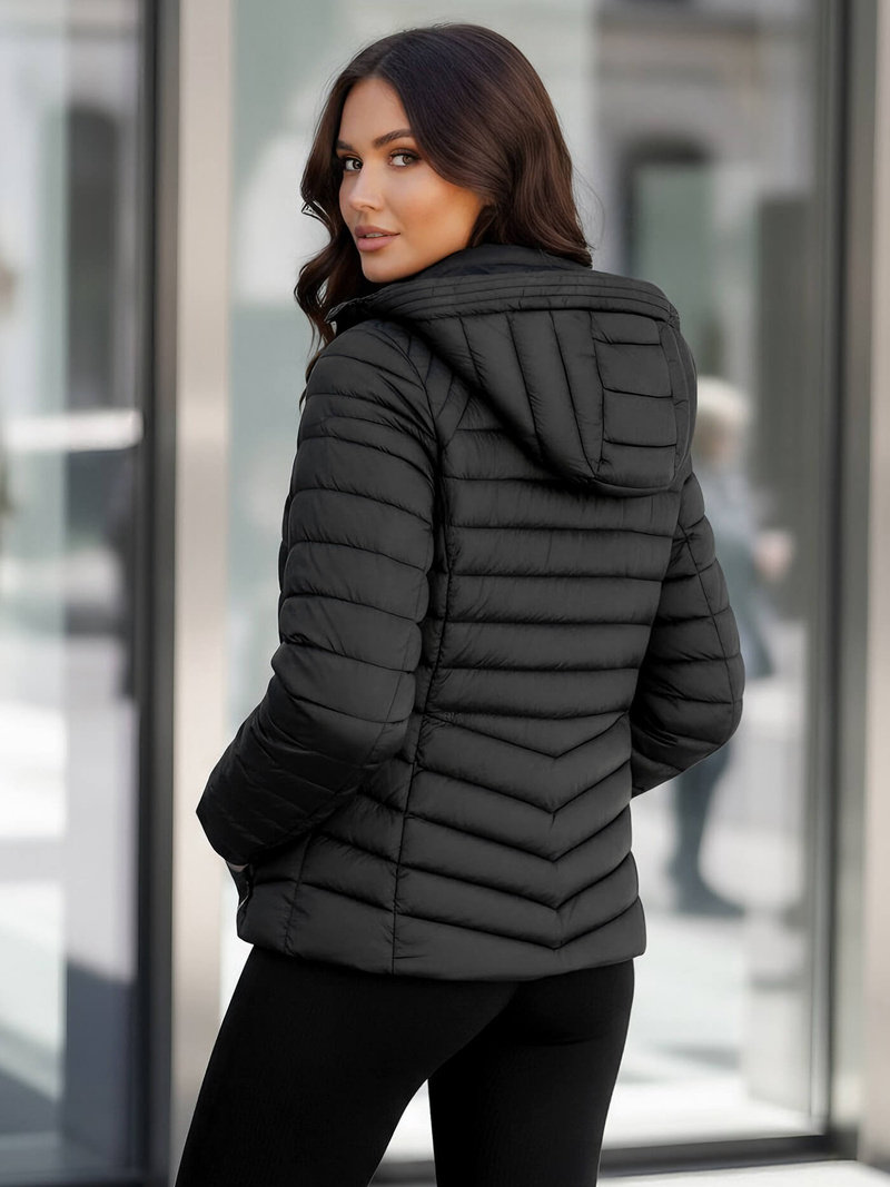 Kurtka damska pikowana czarna OZONEE JS/11Z8226Z