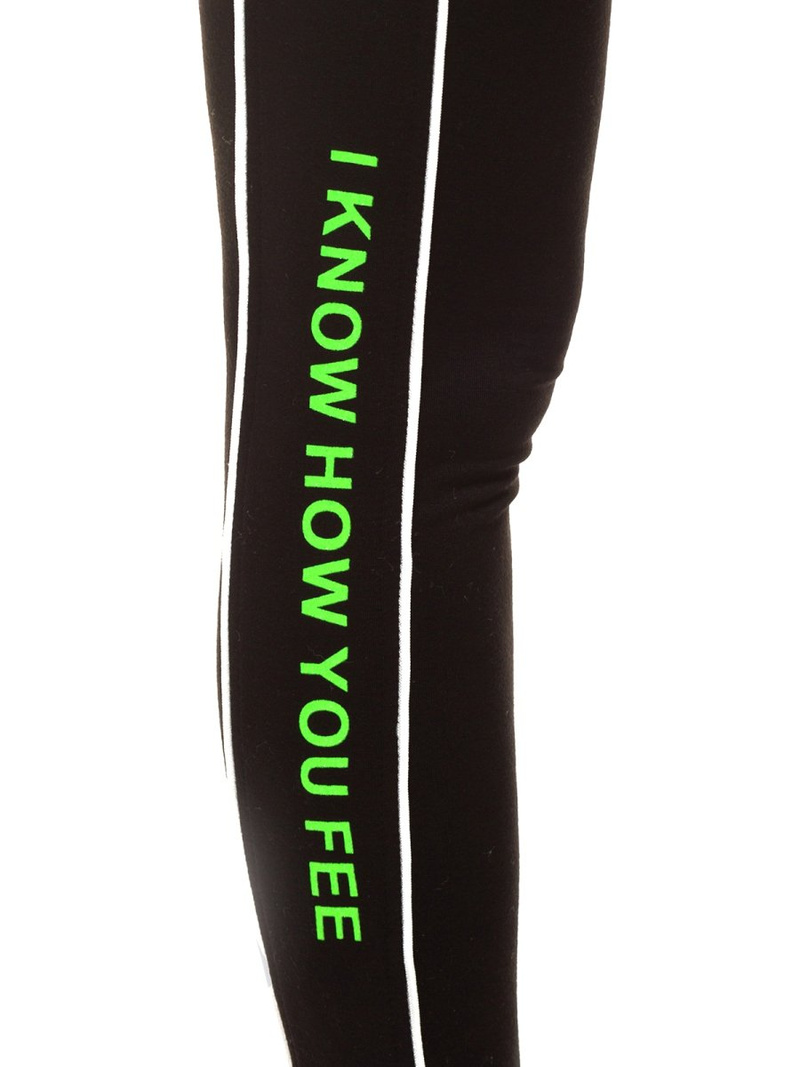 Legginsy damskie czarno-zielone OZONEE O/82335