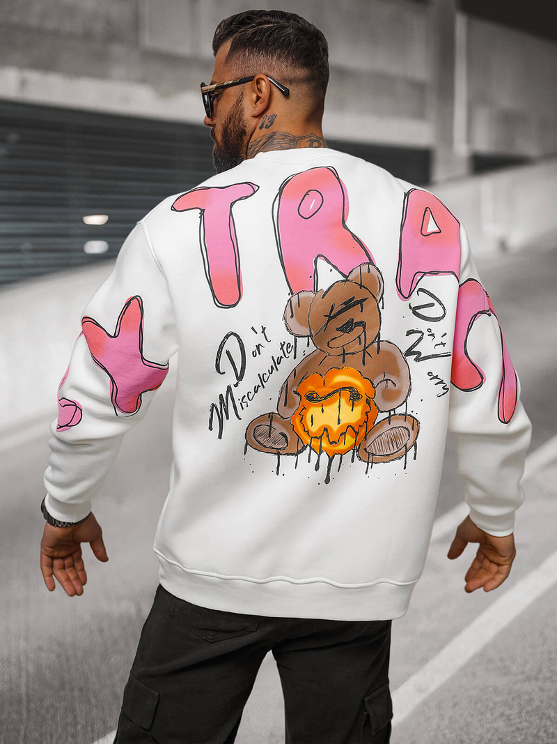 Bluza oversize biała OZONEE O/SWE23041