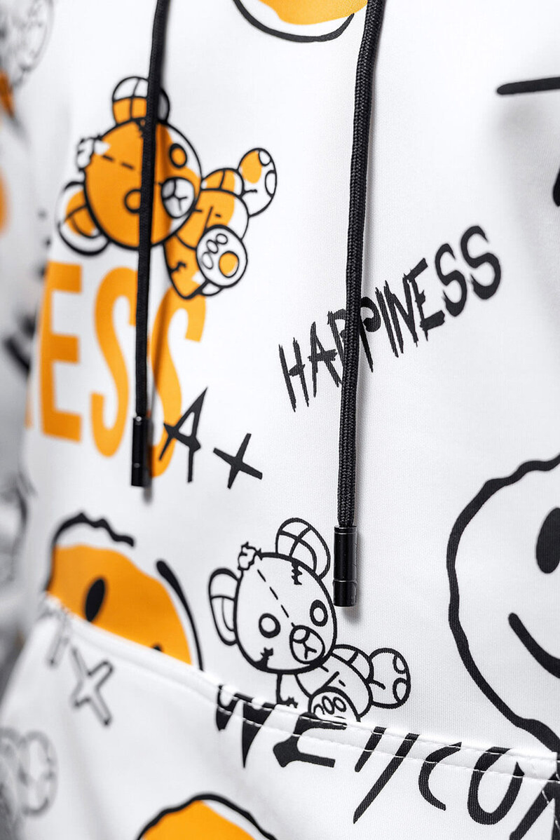 Bluza z kapturem męska biała OZONEE JS/8B1226/1