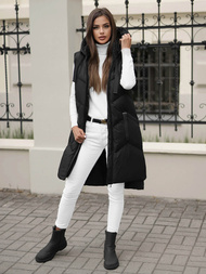 Стьобаний жіночий жилет чорний OZONEE JS/M788/392Z