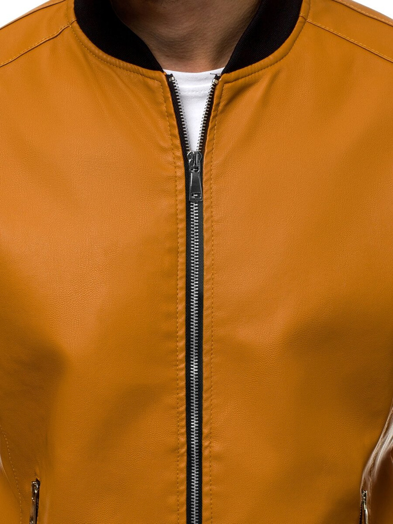 Kurtka skórzana męska jasny-camel OZONEE JB/JP1147/5Z