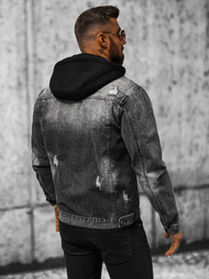 Kurtka męska jeansowa czarna OZONEE NB/MJ505NZ