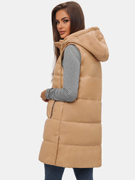 Стьобаний жіночий жилет Бежева OZONEE O/AY756