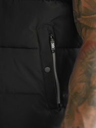 Kamizelka męska pikowana z kapturem czarna OZONEE JS/32M1780/392Z