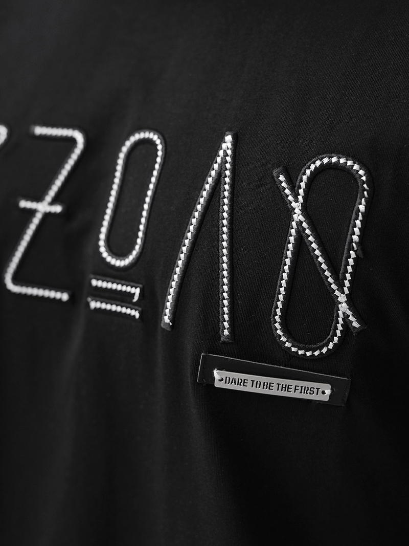 T-shirt męski loose fit czarny OZONEE O/QQ1185