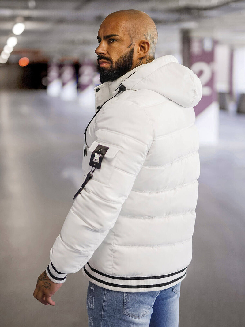 Kurtka męska pikowana biała OZONEE JS/57M7501/281