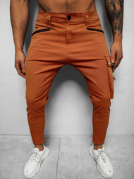 Spodnie męskie chino ciemny-camel OZONEE B/20005SP