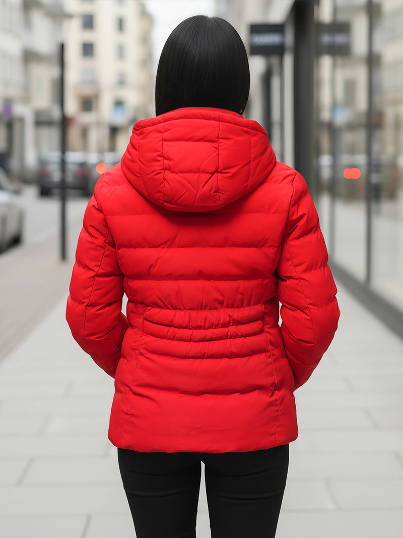 Kurtka zimowa damska pikowana czerwona OZONEE JS/M769/270