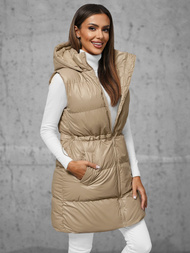 Стьобаний жіночий жилет Бежева OZONEE JS/5M3186/62