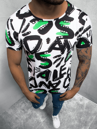 T-Shirt męski z nadrukiem biało-czarny OZONEE O/BL62