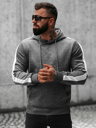 Bluza z kapturem męska grafitowa OZONEE O/8B153/5