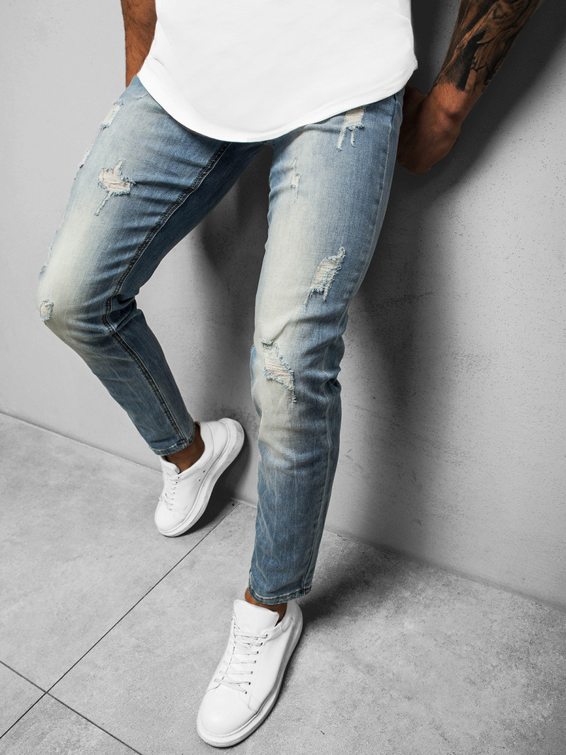 Spodnie jeansowe męskie jasno-niebieskie OZONEE NB/MP0016BC