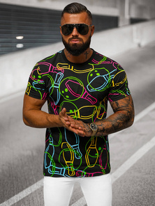 T-shirt męski czarny OZONEE O/T1272/3