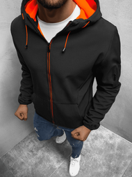 Kurtka softshell męska z kapturem czarna OZONEE JS/KS2180
