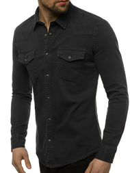 Сорочка чоловіча Чорна OZONEE R/1599