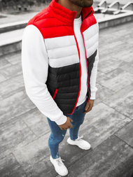 Kamizelka męska pikowana czerwono-czarna OZONEE JS/M13076/392AZ