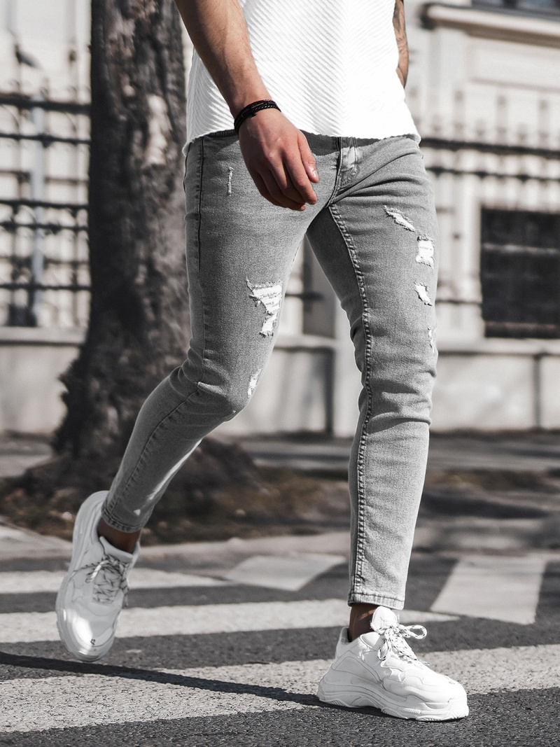 Spodnie jeansowe męskie grafitowe OZONEE DO/2446