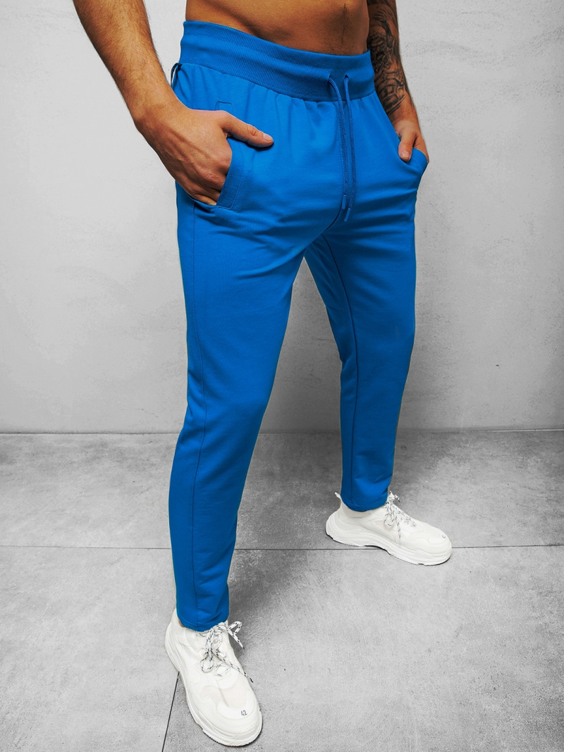 Spodnie dresowe męskie niebieskie b/18203022