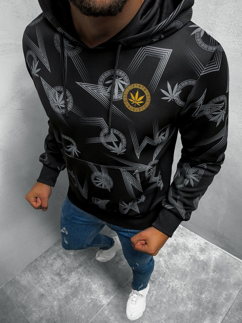 Bluza z kapturem męska czarna OZONEE O/HM516