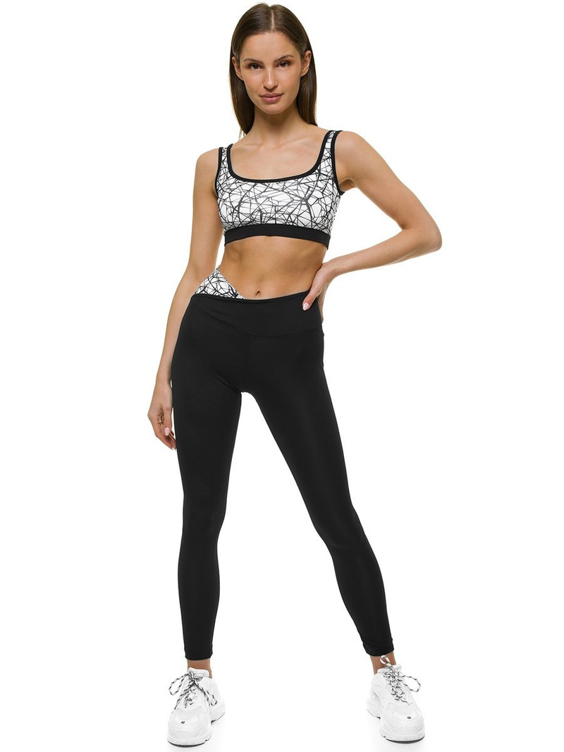 Komplet sportowy dwuczęściowy damski czarno-biały OZONEE O/MS016