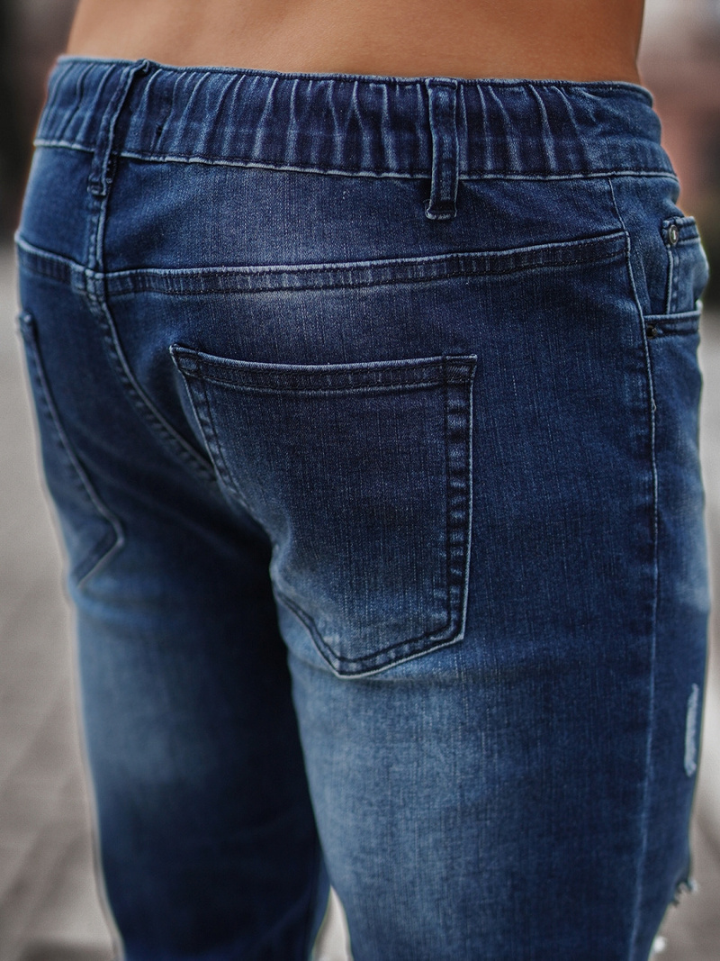 Spodnie jeansowe joggery męskie ciemno-niebieskie OZONEE NB/MP0014BSZ