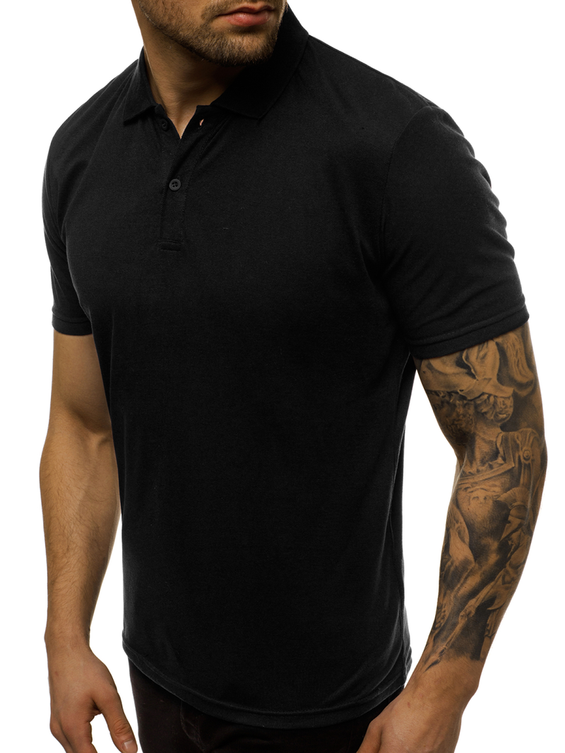 Koszulka polo męska czarna OZONEE JS/GD01