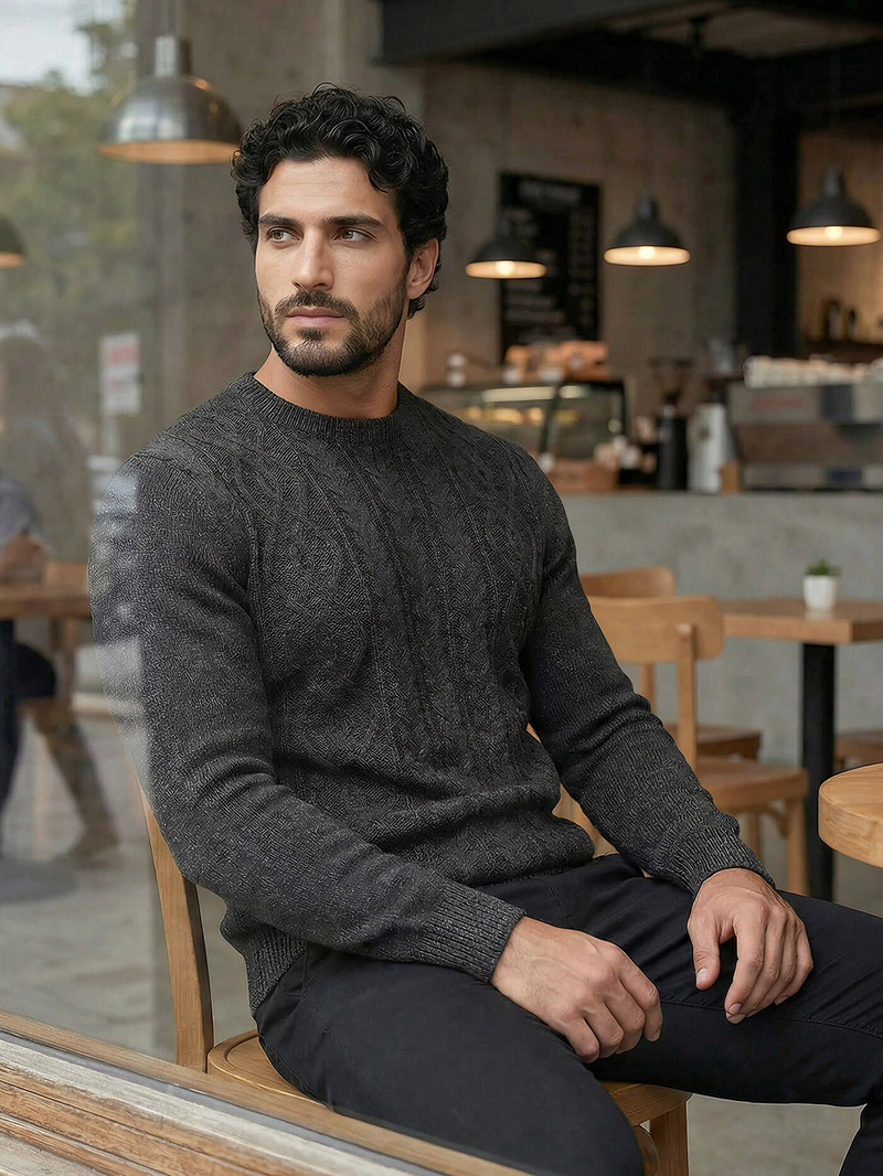 Светр чоловічій Графітовий OZONEE JS/59B3610/5