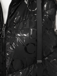 Kamizelka damska dwustronna długa pikowana z kapturem czarna OZONEE O/DK118/1