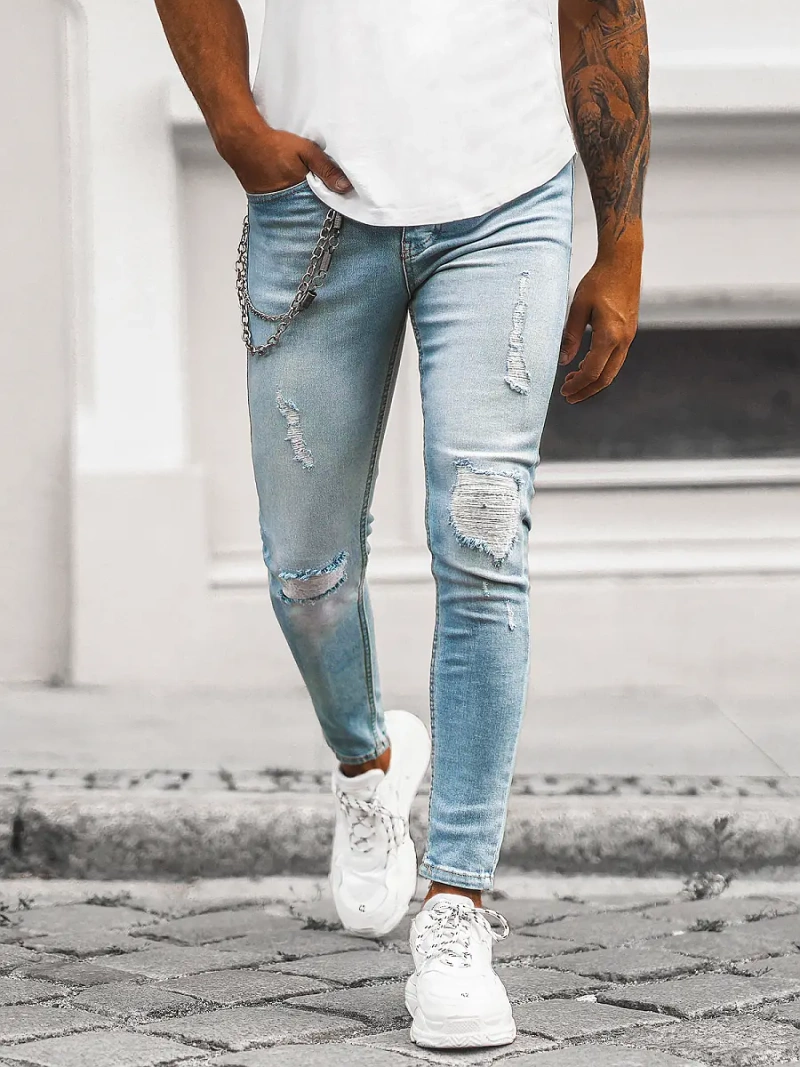 Spodnie jeansowe męskie niebieskie OZONEE DP/237