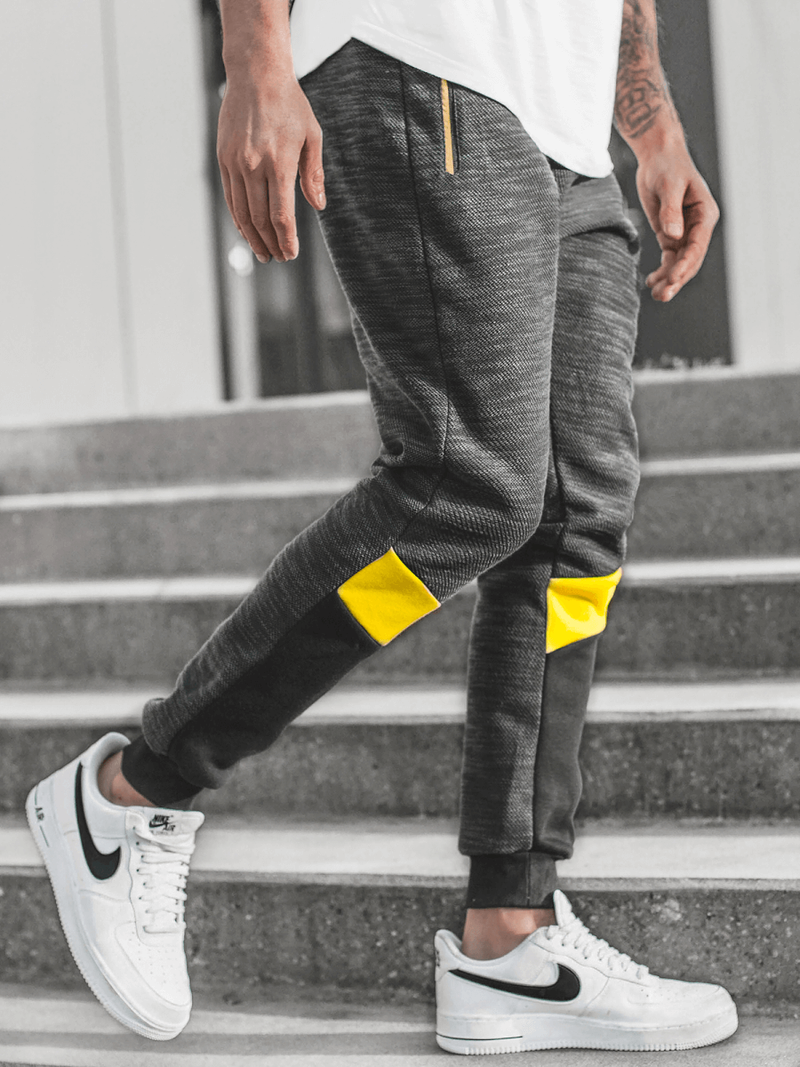 Spodnie dresowe męskie czarne OZONEE JS/K60019