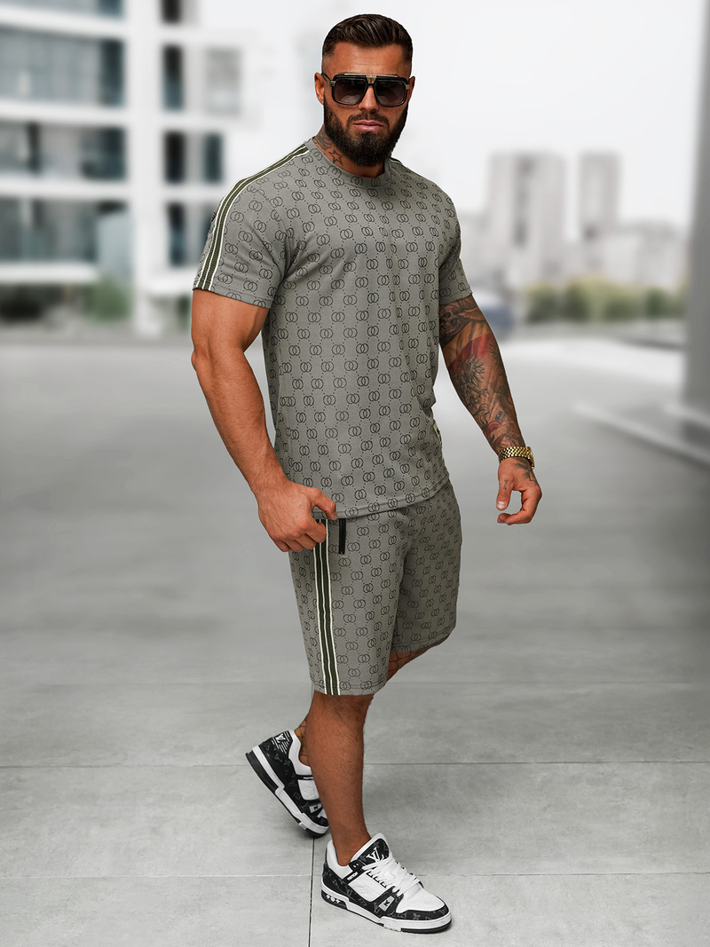 Чоловічий короткий спортивний костюм tемно-ciрий OZONEE O/QQ1608AB