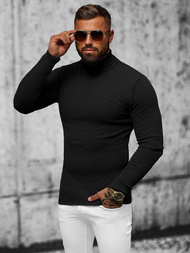 Sweter męski golf czarny OZONEE L/1596Z