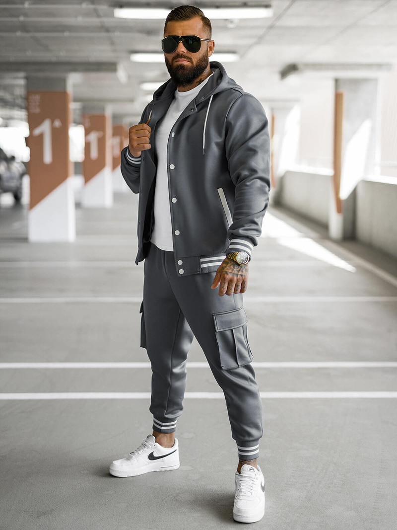 Komplet dresowy męski grafitowy OZONEE JS/27C6506/5Z