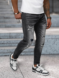Spodnie jeansowe męskie slim fit czarne OZONEE NB/MP0075N