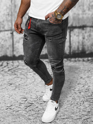 Spodnie jeansowe męskie czarne OZONEE DR/TF246