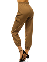 Spodnie damskie joggersy camelowe OZONEE O/HM006