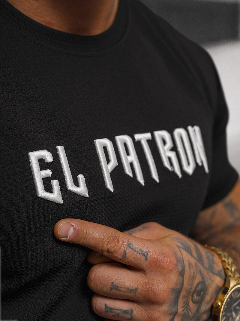 T-shirt męski czarny OZONEE O/T7283