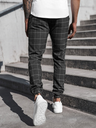 Spodnie męskie chino joggery czarne OZONEE DJ/2276/22Z